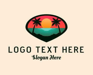 Tourism - Sunset Beach Shore logo design