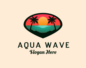 Sunset Beach Shore logo design