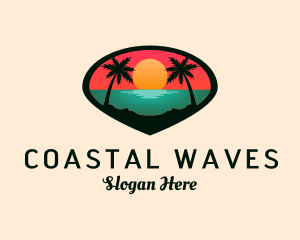 Sunset Beach Shore logo design