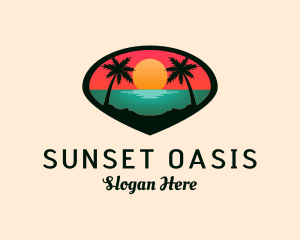 Sunset Beach Shore logo design