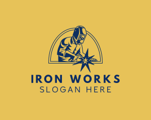 Iron - Welding Metalwork Emblem logo design