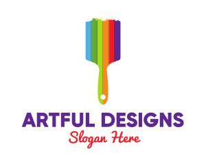 Colorful Paint Brush logo design