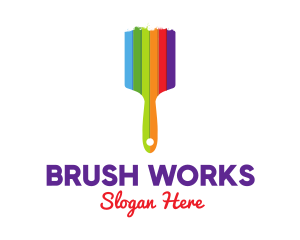 Brush - Colorful Paint Brush logo design