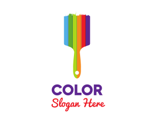 Colorful Paint Brush logo design