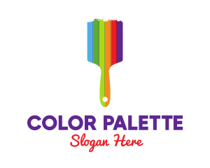 Colorful Paint Brush logo design