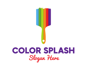 Colorful Paint Brush logo design