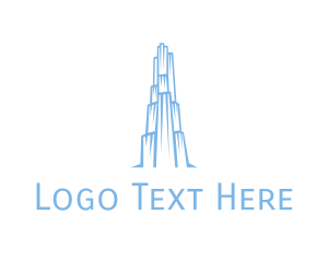 Land Developer - Ice Building Outline logo design