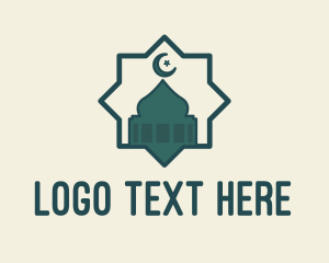 Allah - Islamic Mosque Star Badge logo design