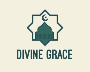 Islamic Mosque Star Badge logo design