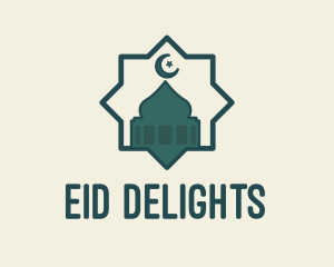 Eid - Islamic Mosque Star Badge logo design