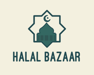 Islamic Mosque Star Badge logo design