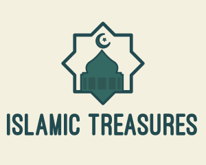 Islamic Mosque Star Badge logo design