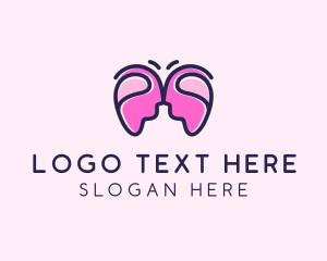 Couple Dating Butterfly logo design