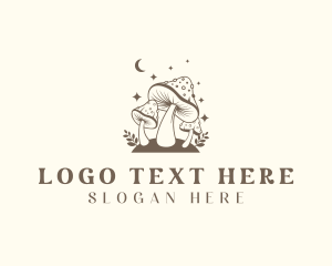 Fungus - Psychedelic Shrooms Garden logo design