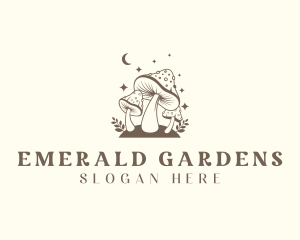 Psychedelic Shrooms Garden logo design