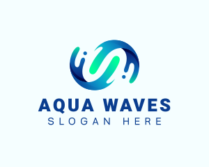 Water Wave Splash logo design