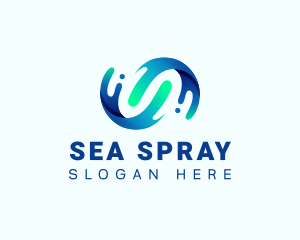 Water Wave Splash logo design