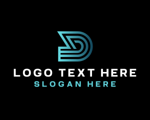 Letter D - Cyber Tech Software logo design