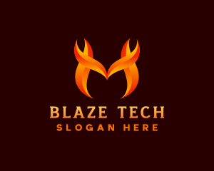 Blaze - Flame Blaze Letter M logo design