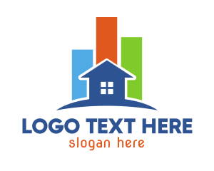 Land Developer - Colorful Statistic House logo design