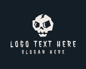 Dj - Punk Skull Tattoo logo design