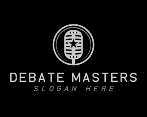 Debate - Microphone Voice Star logo design