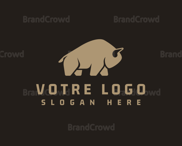 Bison Buffalo Horn Logo