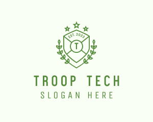 Troop - Shield Wreath Academy logo design