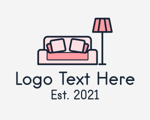 Furniture Store - Living Room Couch Lamp logo design