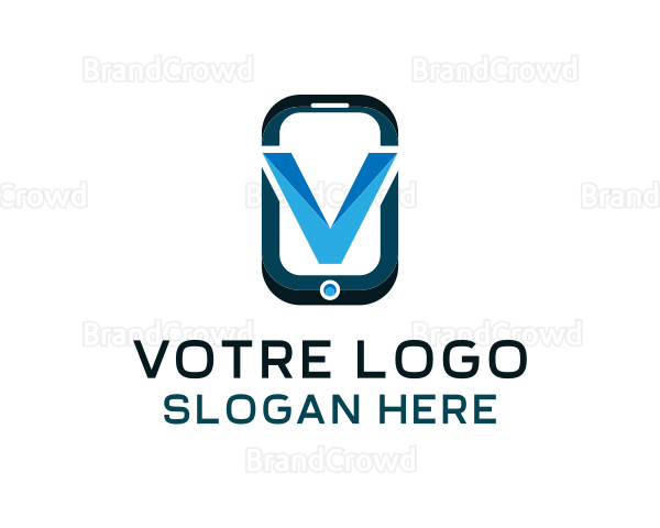 Phone Letter V Logo
