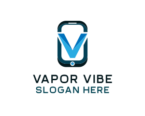 Phone Letter V logo design