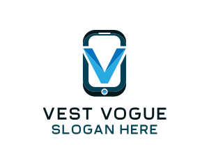 Phone Letter V logo design