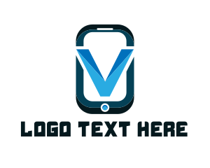 Letter V - Phone Letter V logo design
