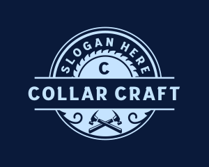 Saw Hammer Woodwork logo design