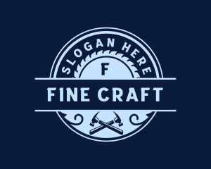 Saw Hammer Woodwork logo design