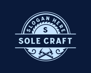 Saw Hammer Woodwork logo design