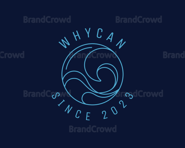 Blue Surfing Wave Logo