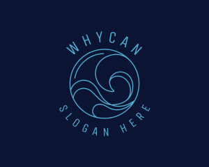 Blue Surfing Wave  Logo
