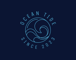 Tide - Blue Surfing Wave logo design