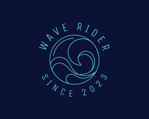 Surf - Blue Surfing Wave logo design