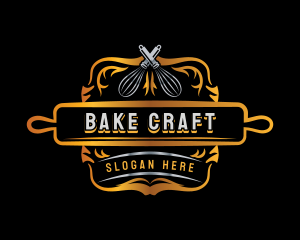 Pastry Baking Rolling PIn logo design