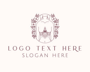 Lingerie - Floral Sexy Tribal Woman logo design