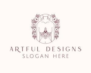 Floral Sexy Tribal Woman  logo design