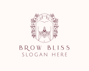 Floral Sexy Tribal Woman  logo design