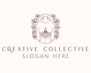 Floral Sexy Tribal Woman  logo design