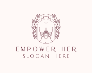 Floral Sexy Tribal Woman  logo design