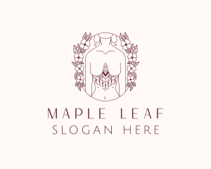 Floral Sexy Tribal Woman  logo design