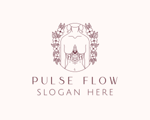 Floral Sexy Tribal Woman  logo design