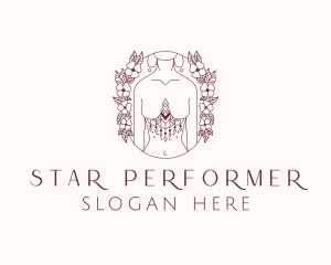 Entertainer - Floral Sexy Tribal Woman logo design