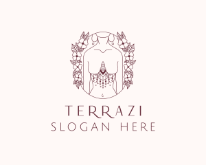 Floral Sexy Tribal Woman  logo design